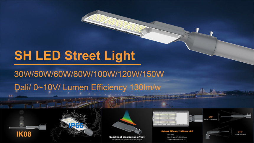 50w led street light with programmed driver