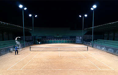 840w tennis court lighting project in Mexico