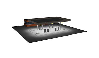 Dialux simulation design of led gas station canopy lighting